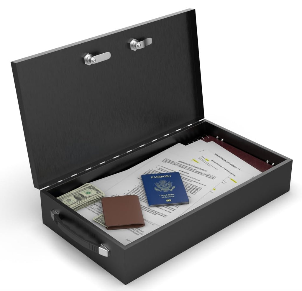 Fire Retardant Steel Security Chest with Dual Combination and Key Lock, 0.43 Cubic Ft R906114