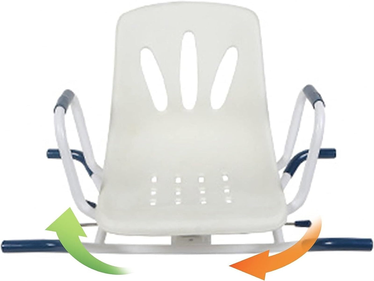 Rotating Shower Stool Seat with Arms and Back Support T91972