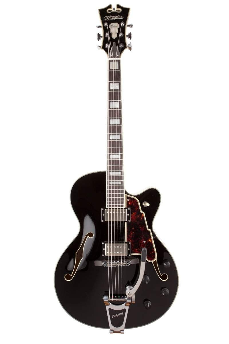 Black Archtop Hollowbody Electric Guitar U290826