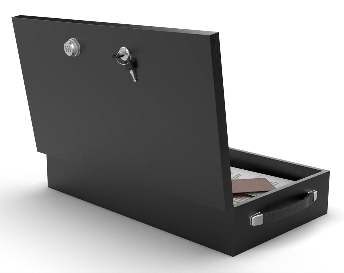 Fire Retardant Steel Security Chest with Dual Combination and Key Lock, 0.43 Cubic Ft R906114