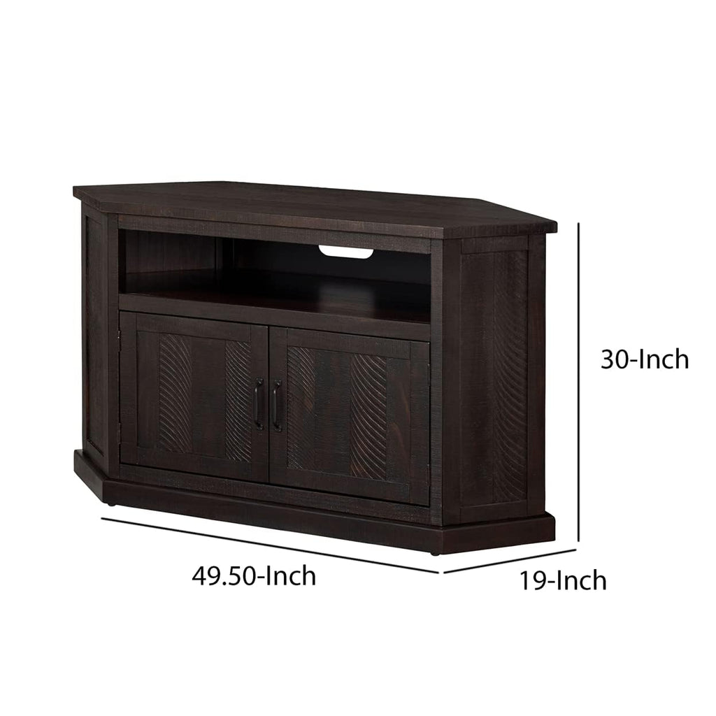 Solid Wood TV Stand with Cabinet Storage C31742