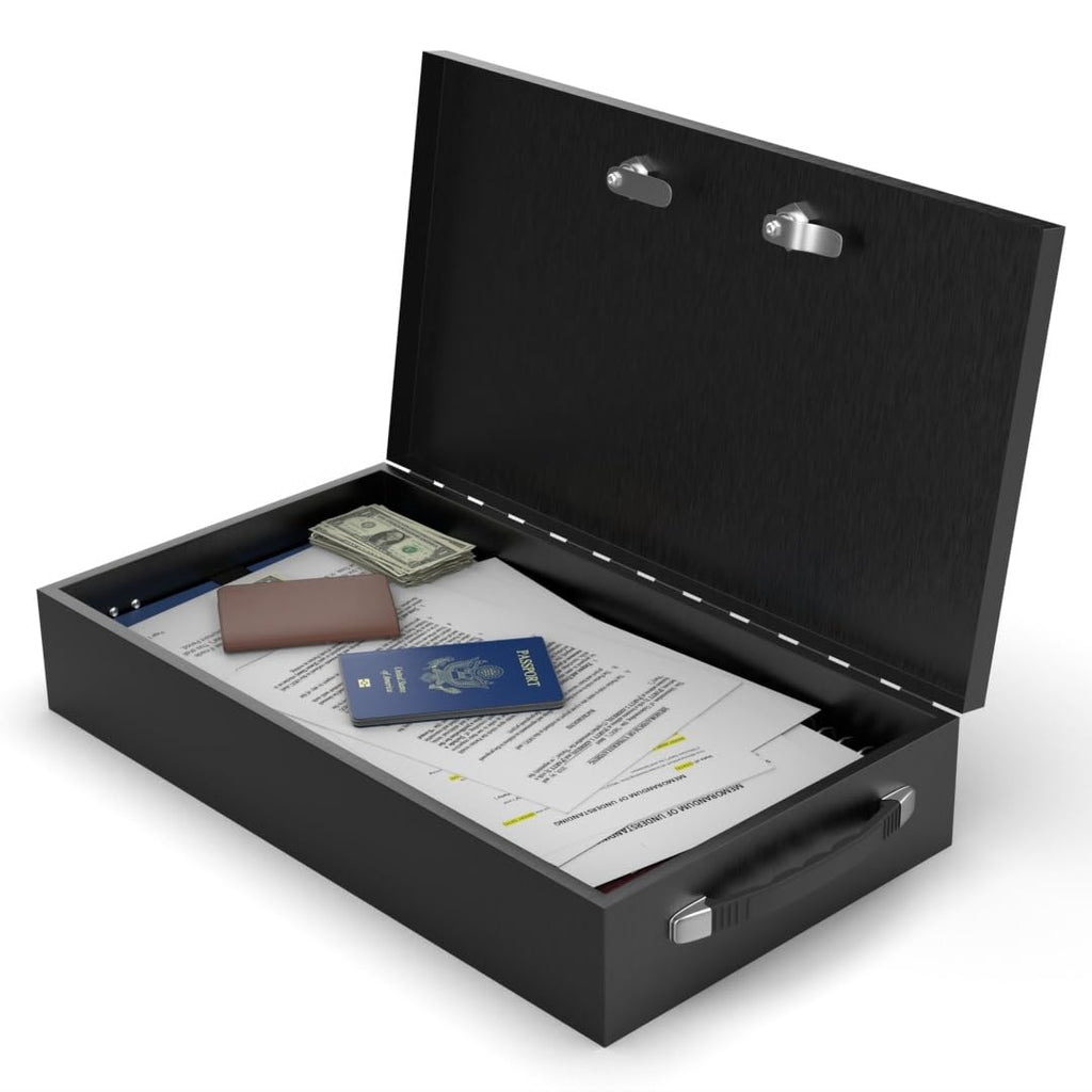 Fire Retardant Steel Security Chest with Dual Combination and Key Lock, 0.43 Cubic Ft R906114