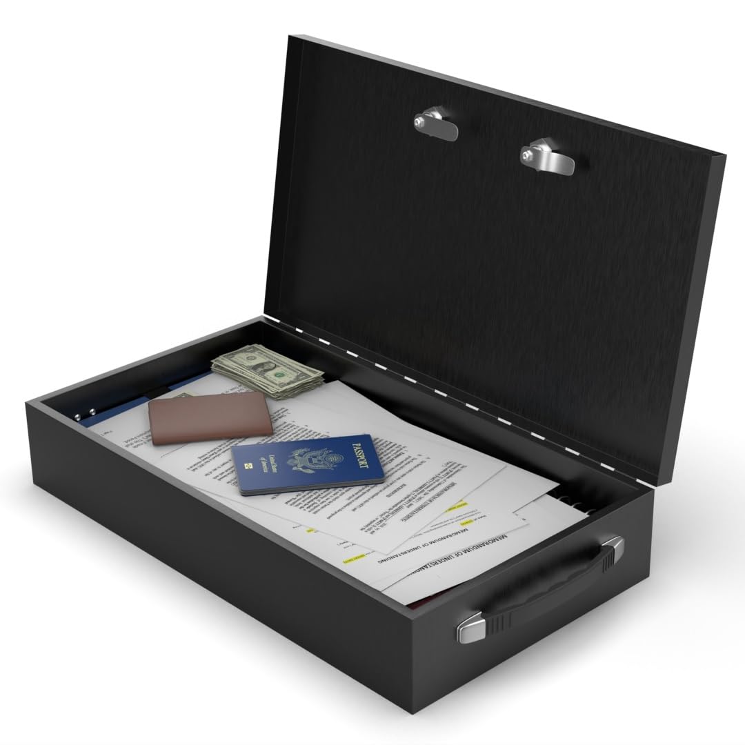 Fire Retardant Steel Security Chest with Dual Combination and Key Lock, 0.43 Cubic Ft R906114