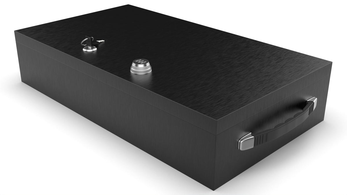 Fire Retardant Steel Security Chest with Dual Combination and Key Lock, 0.43 Cubic Ft R906114