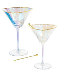Iridescent Handmade Hammered Martini Glasses Set of 2 U824764