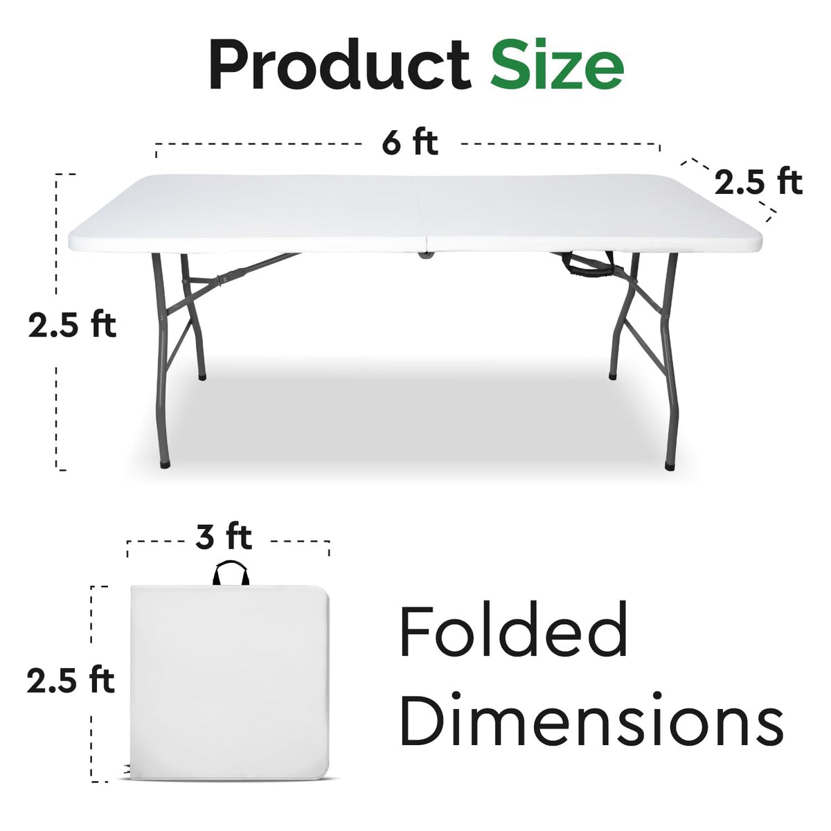 6ft Folding Table with Handle K699885