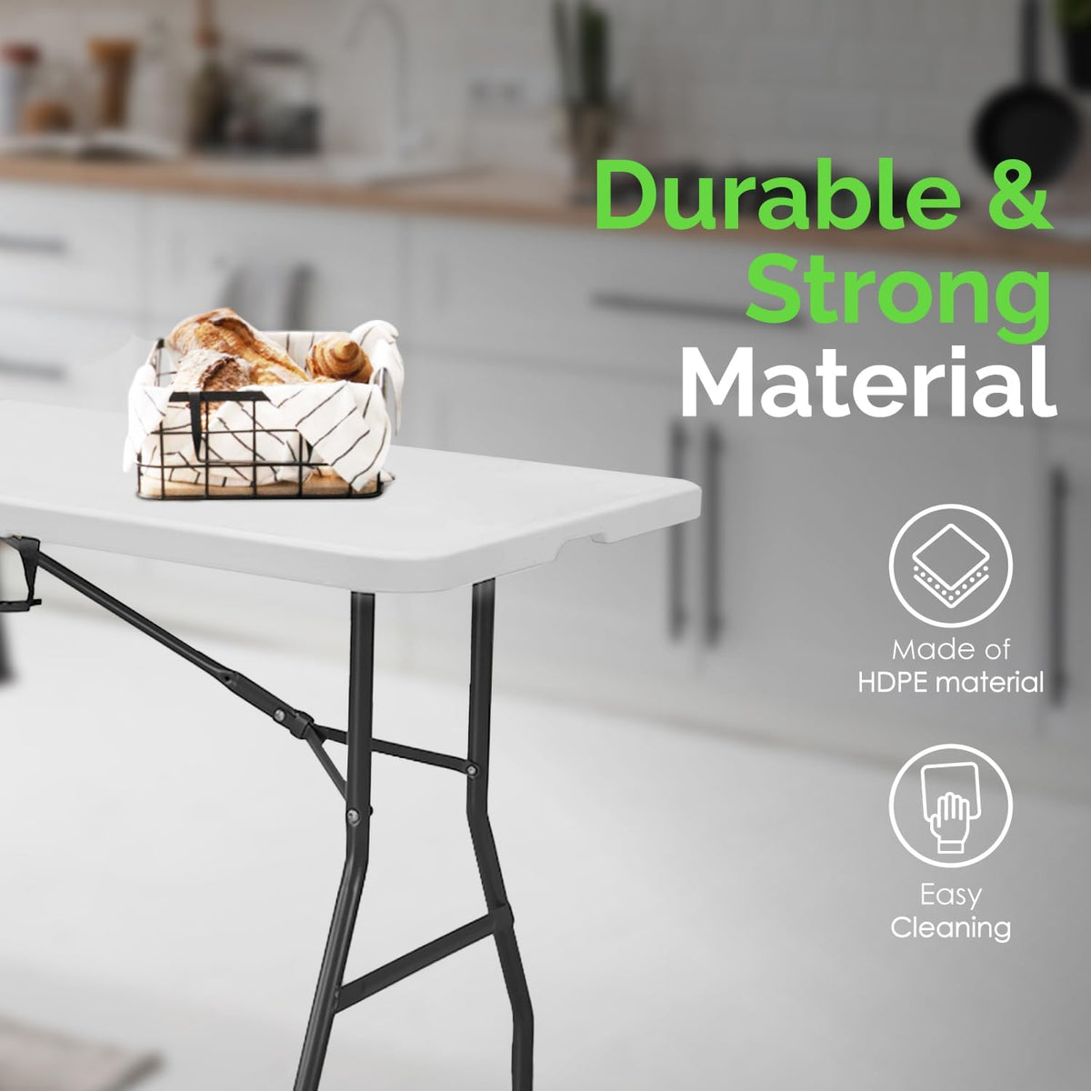 6ft Folding Table with Handle K699885