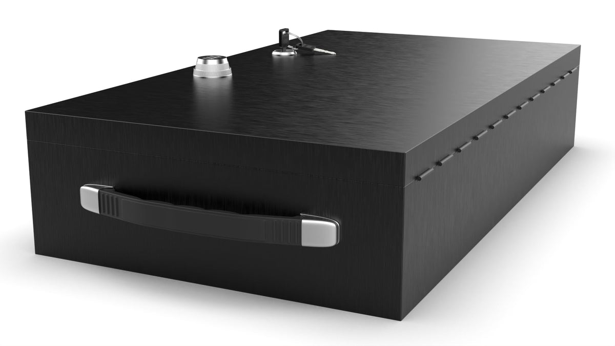 Fire Retardant Steel Security Chest with Dual Combination and Key Lock, 0.43 Cubic Ft R906114