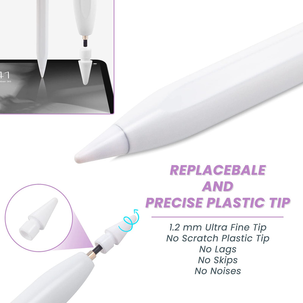 White Stylus Pen for iPad with Palm Rejection and Tilt Sensitive U2821