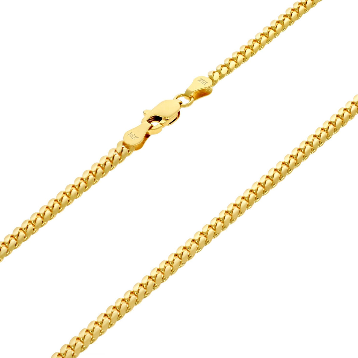 18k Yellow Gold Cuban Link Chain Necklace B40171