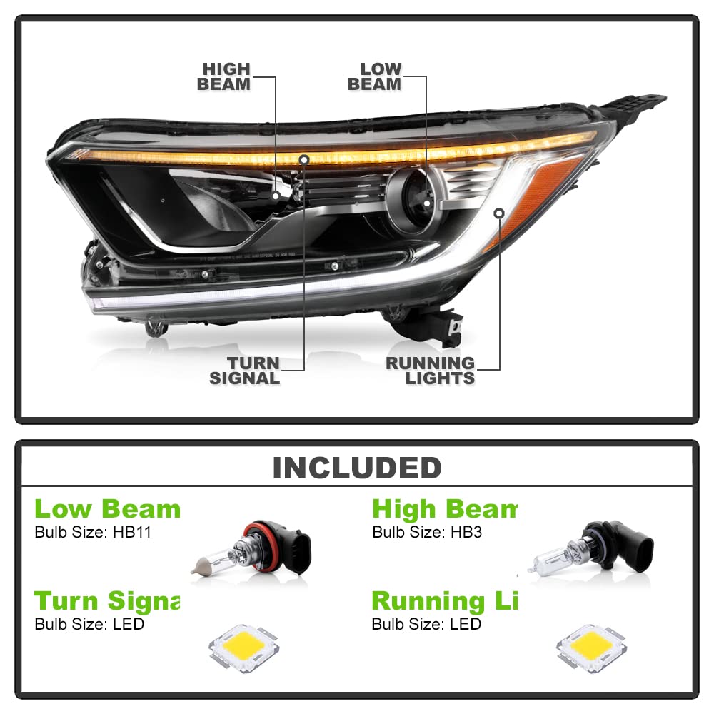 Projector Headlights Headlamps Left+Right J1666