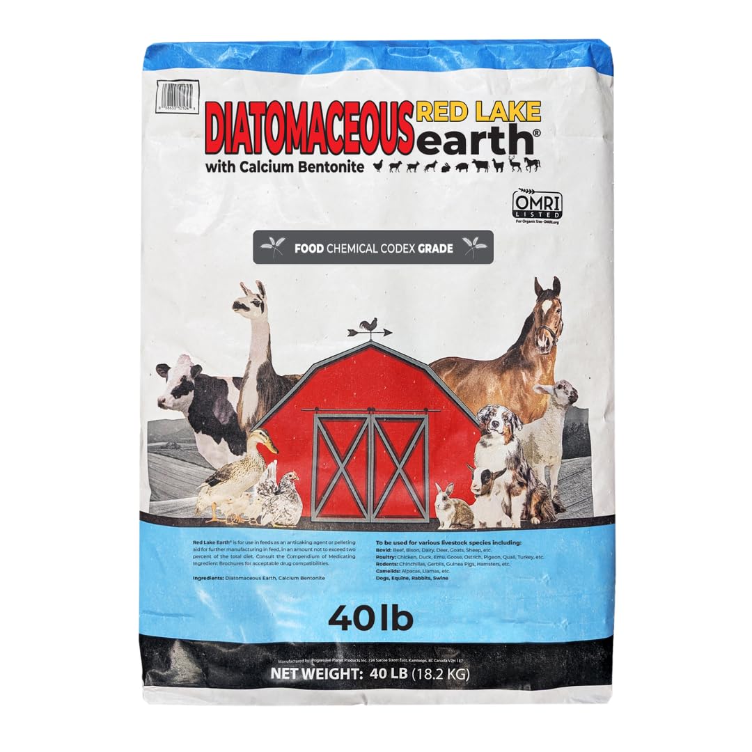 Red Lake Earth Diatomaceous Calcium Bentonite Animal Feed Additive 40Lbs E674