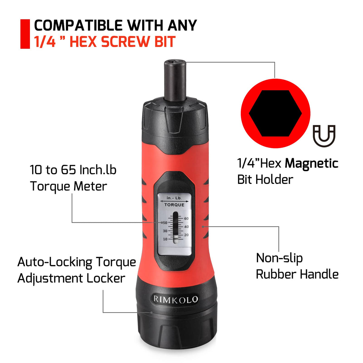 Torque Screwdriver Wrench Set with 29 S2 Alloy Bits & 5 Drive Sockets D799197
