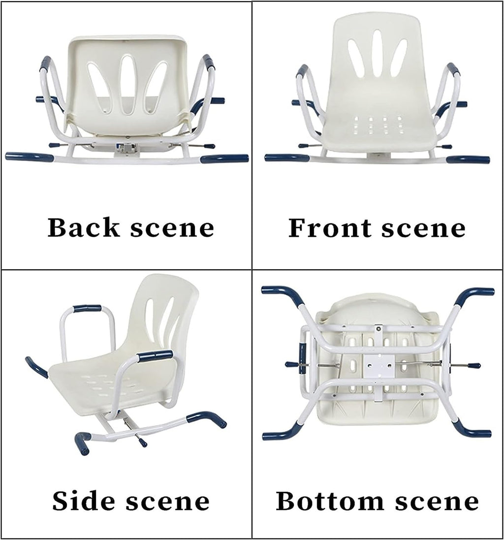 Rotating Shower Stool Seat with Arms and Back Support T91972