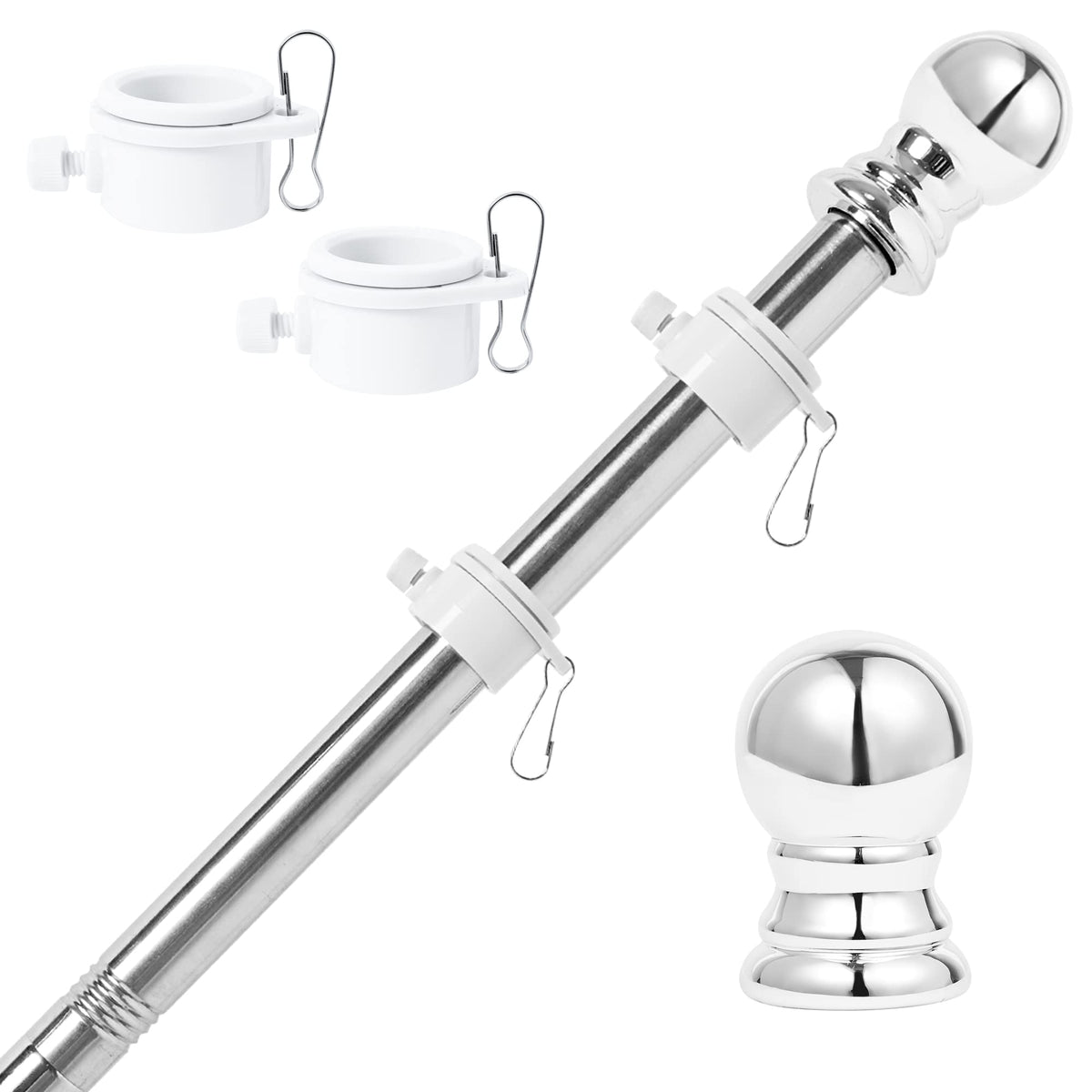 6FT Stainless Steel Flag Pole Kit F1183