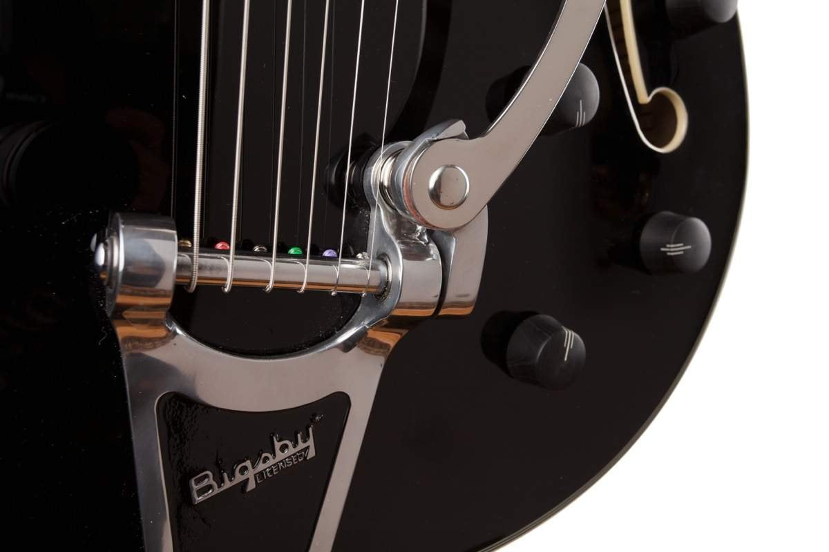 Black Archtop Hollowbody Electric Guitar U290826