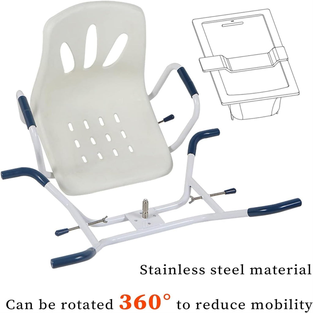 Rotating Shower Stool Seat with Arms and Back Support T91972