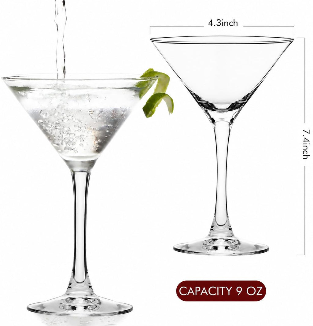 Hand Blown Crystal Martini Glasses Set of 4 S397