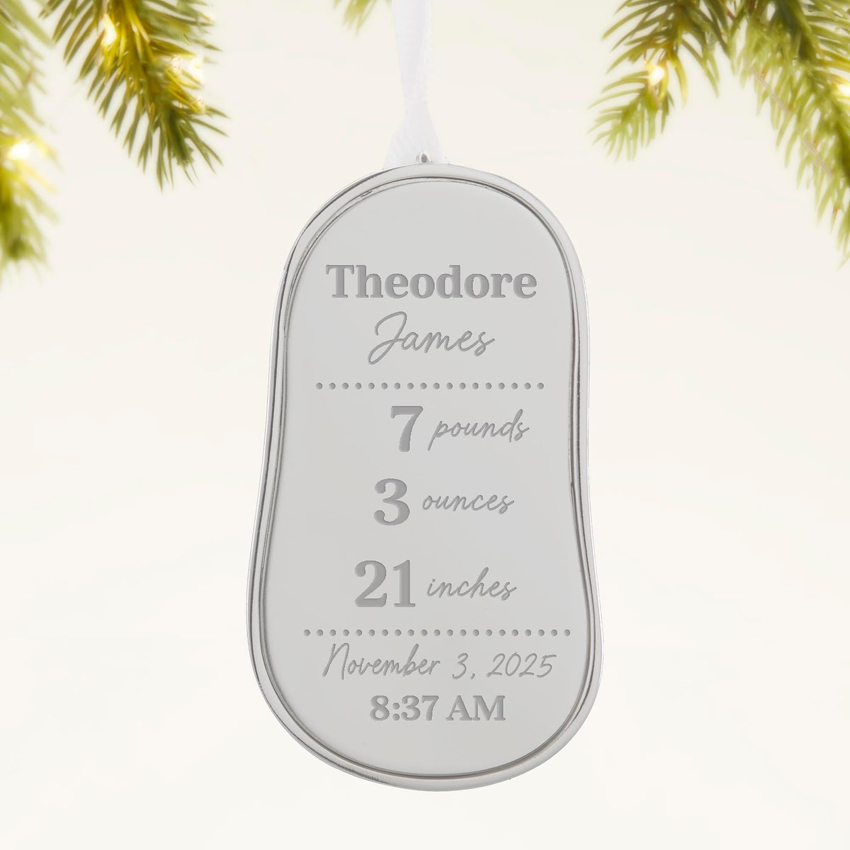 Silver Baby Bootie Metal Christmas Ornament P570626
