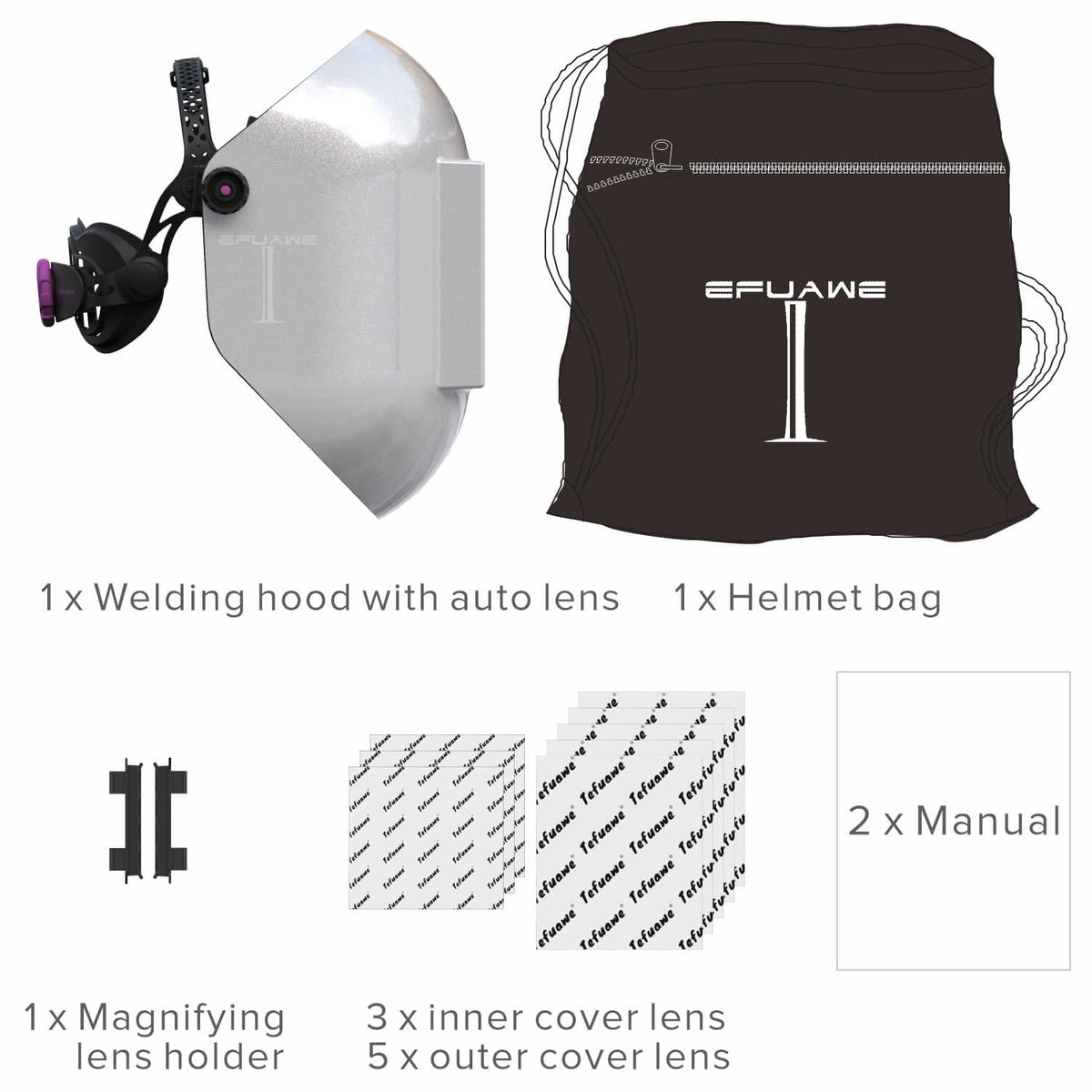 4 1/2" x 5 1/4" Fibreglass Auto Darkening Welding Hood N803