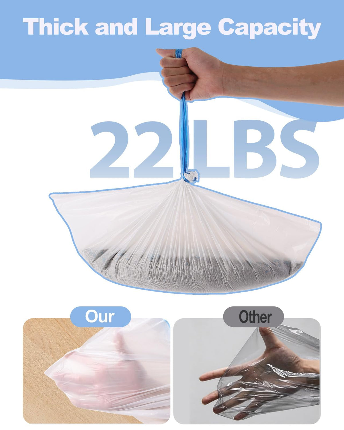 120 Count Drawstring Cat Litter Bags R74963