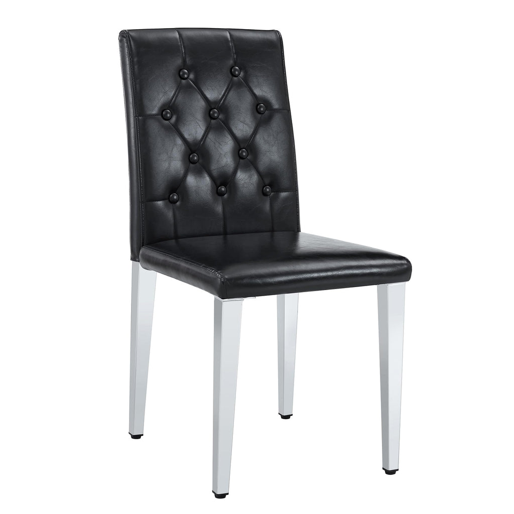 Black Faux Leather Dining Chairs Set of 6 O10769
