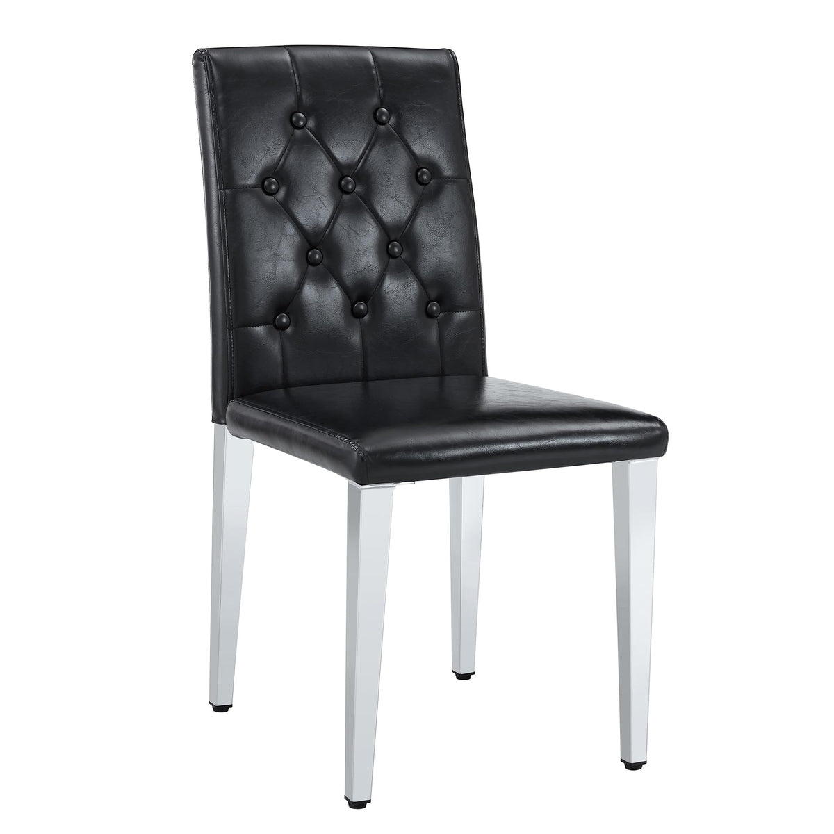 Black Faux Leather Dining Chairs Set of 6 O10769