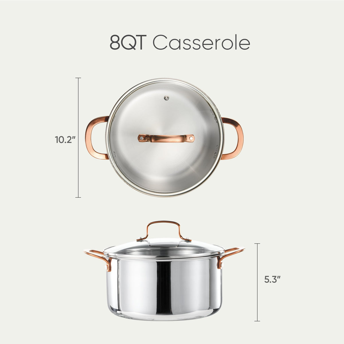 8 Qt Tri-Ply Stainless Steel Stockpot with Lid O41282