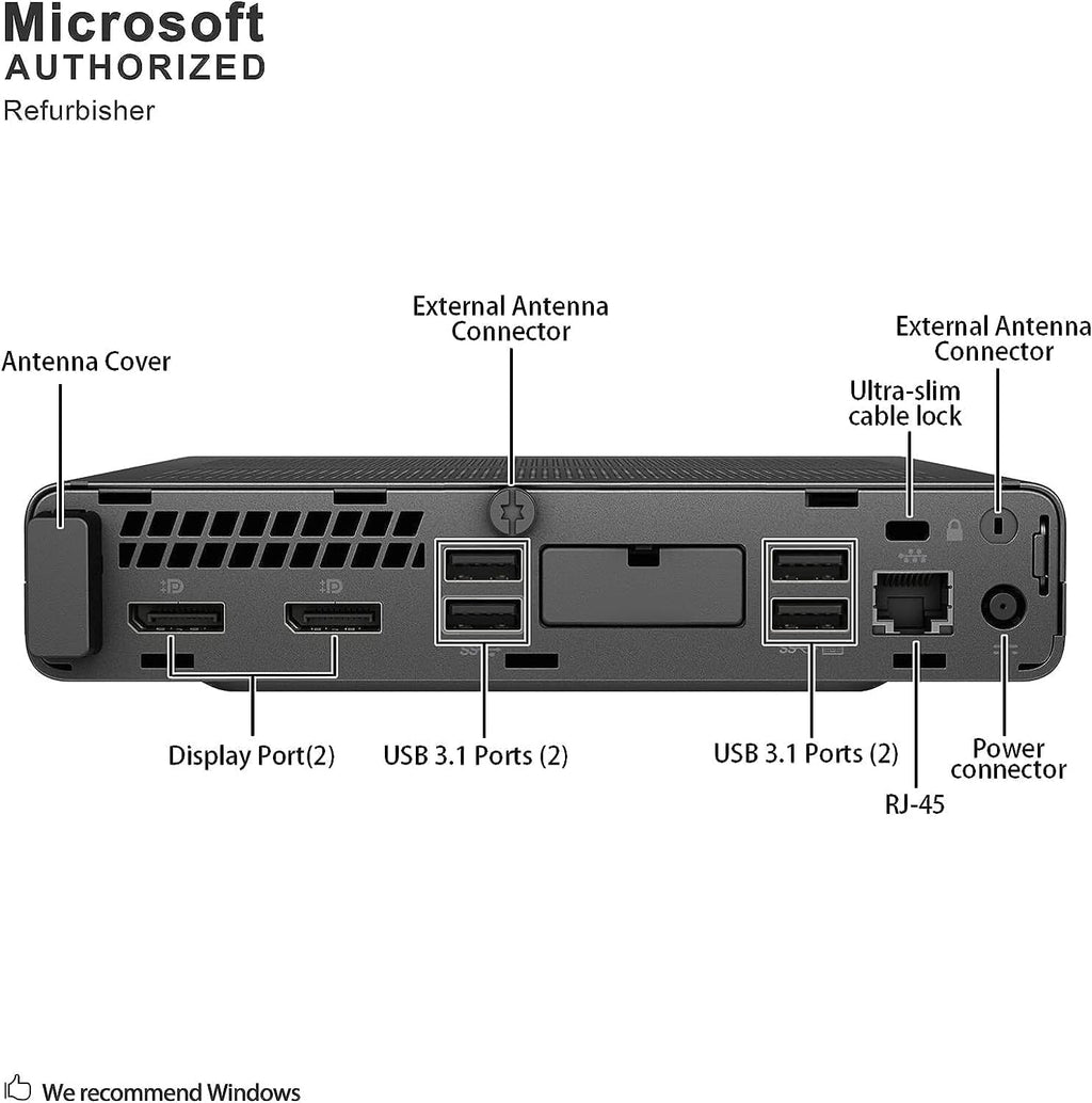 Mini Business PC, Intel Hexa-Core i5-9500T, 16GB DDR4 RAM, 256GB NVMe SSD Z44836