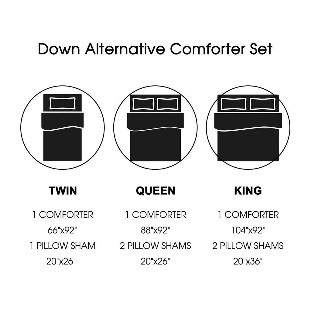 Forest Green King Size Reversible Down Alternative Comforter Set P454