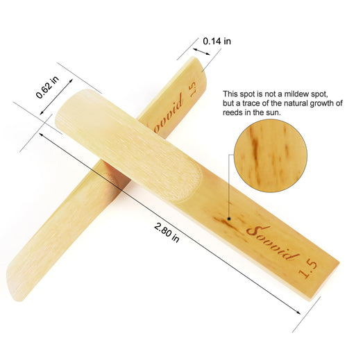 10 Pack Strength 1.5 Alto Saxophone Reeds with Plastic Box B2914