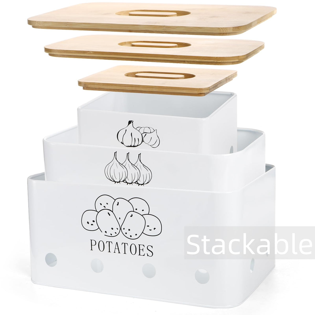 3 Pack Potato Onion Garlic Storage Set O42251