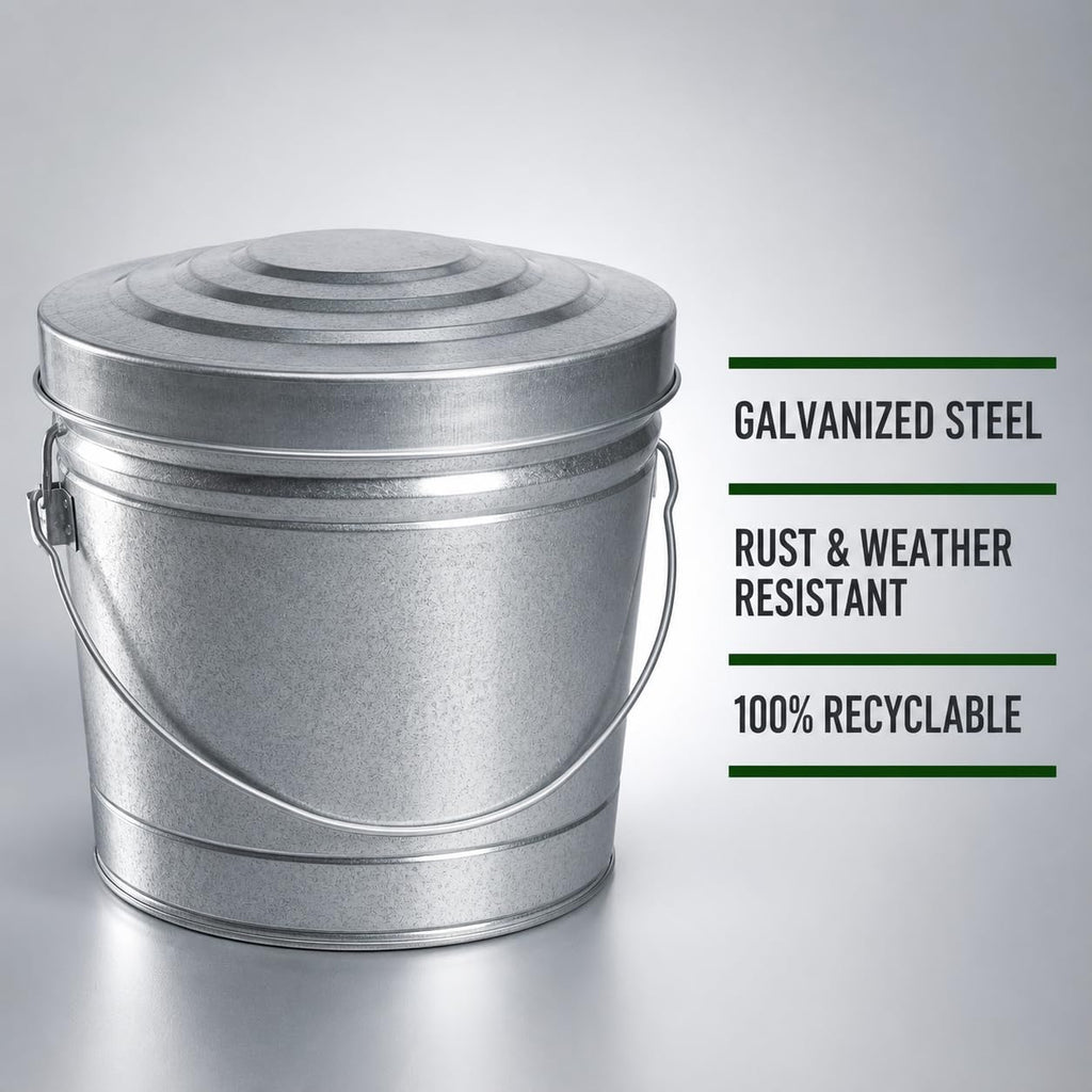 6 Gal Galvanized Steel Storage Can D7750