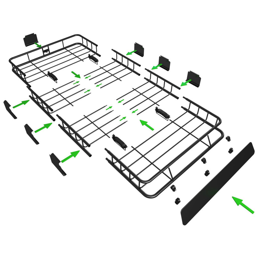 64" x 39" x 5" 200lb Heavy Duty Roof Rack Carrier Basket with Waterproof Bag B79296