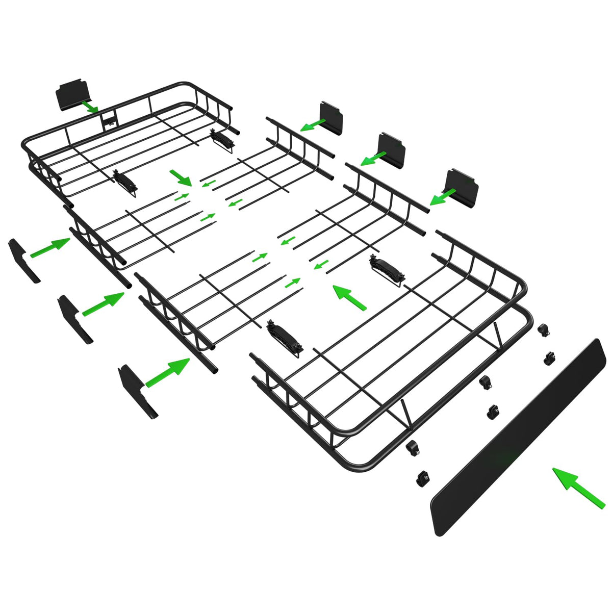 64" x 39" x 5" 200lb Heavy Duty Roof Rack Carrier Basket with Waterproof Bag B79296