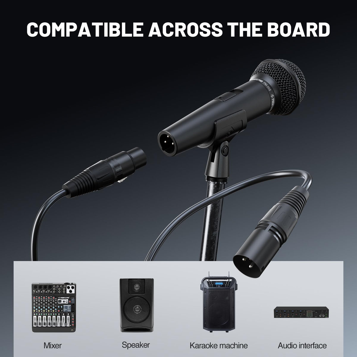 Cardioid Dynamic Wired XLR Microphone with On/Off Switch M4613