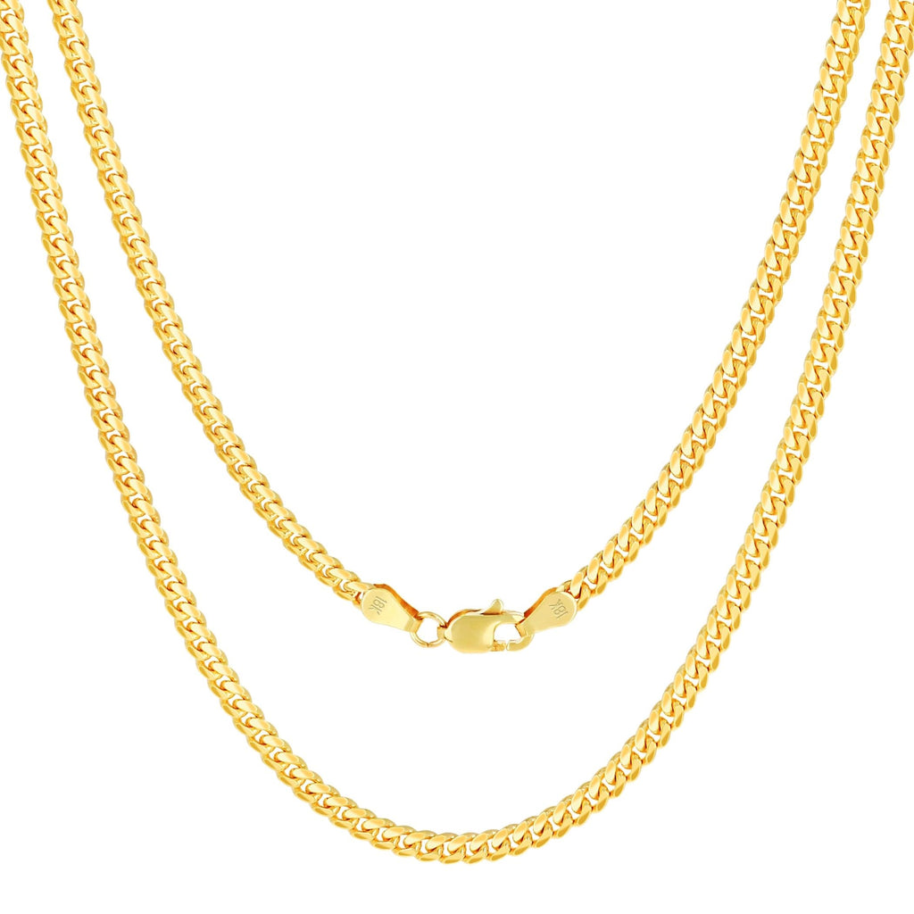 18k Yellow Gold Cuban Link Chain Necklace B40171