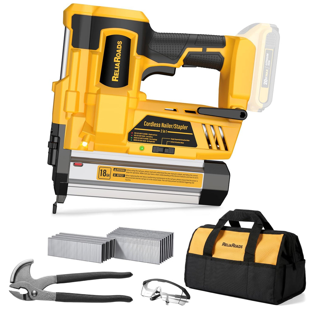 2" Cordless Brad Nailer 18GA Battery Powered Nail Gun with Toolbag Y401