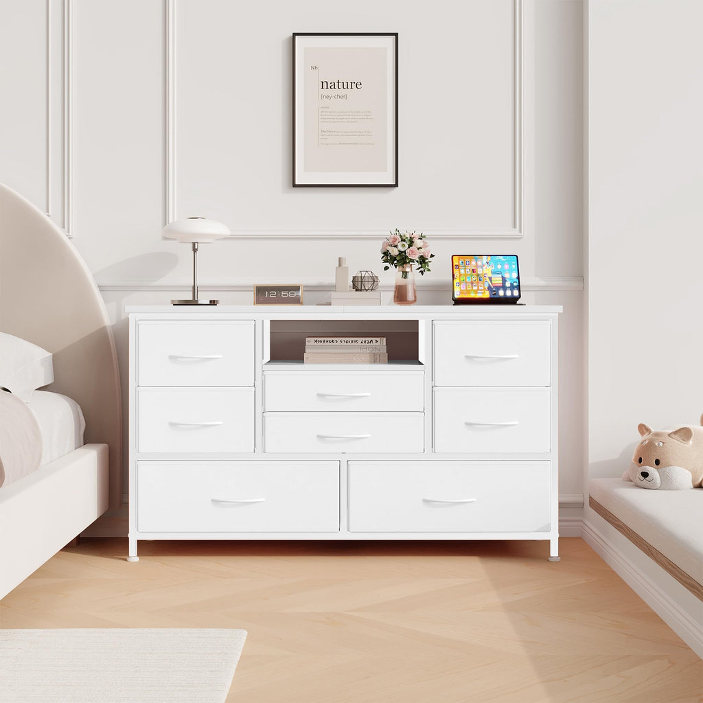 8 Drawer LED TV Stand Dresser with Charging Station E54170