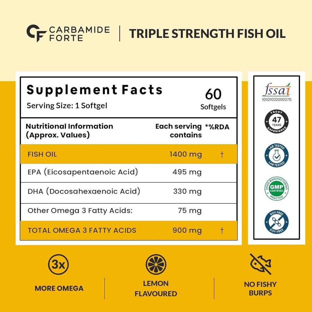 Fish Oil 1400mg Omega 3 900mg 60 Softgel Capsules X7151