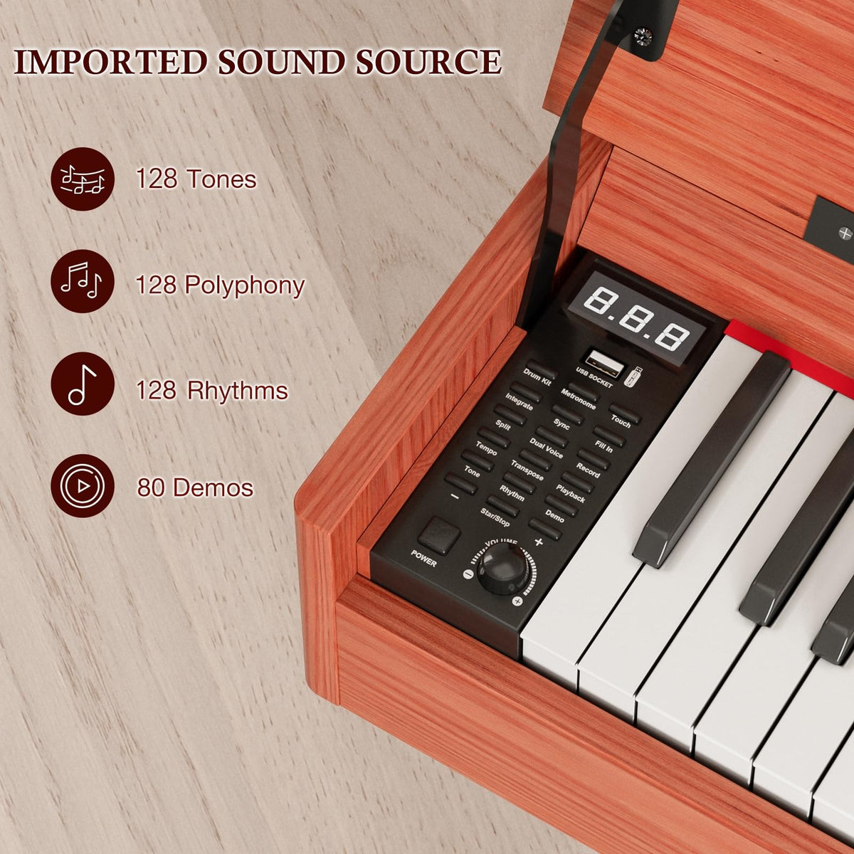 88 Key Weighted Digital Piano with Triple Pedals T71869