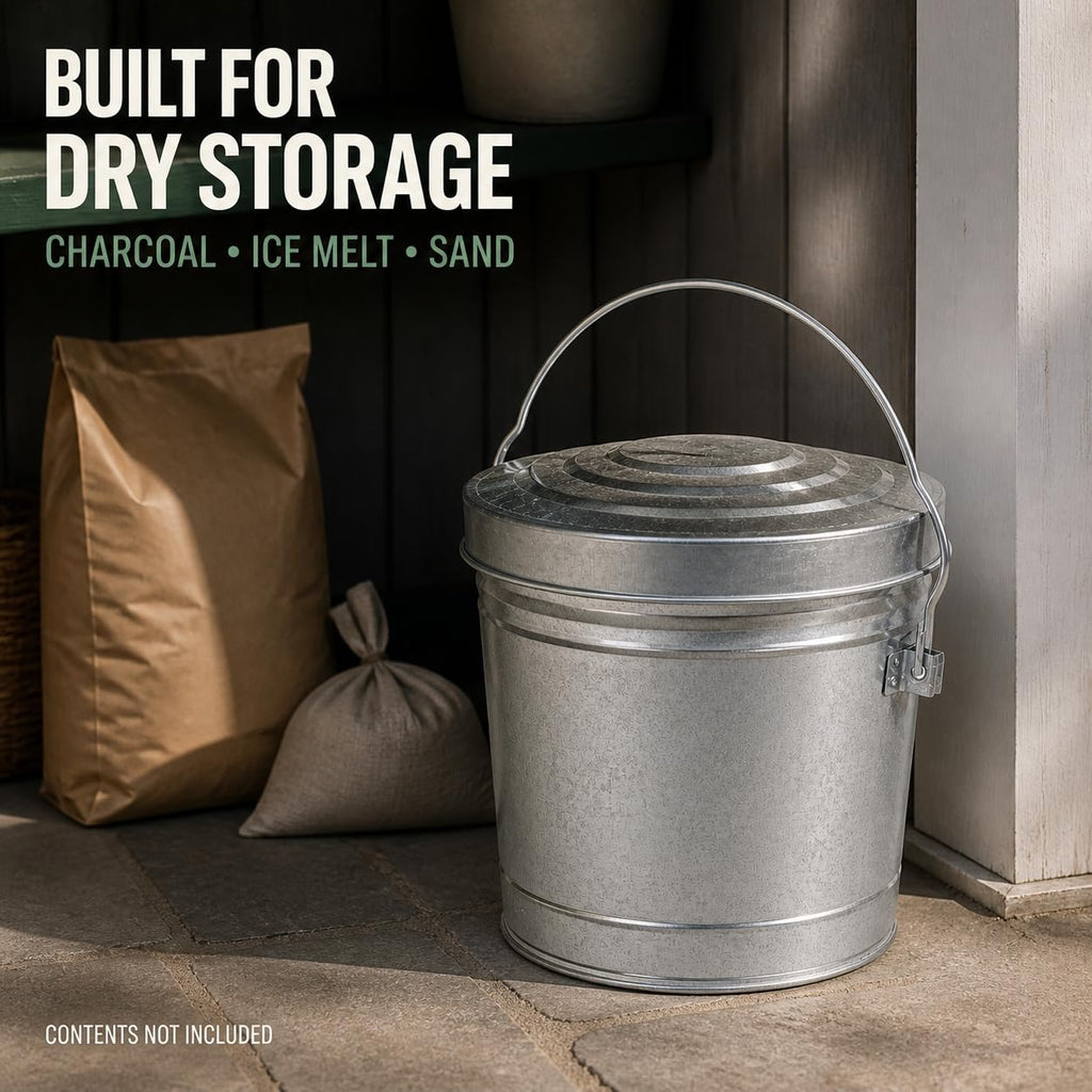6 Gal Galvanized Steel Storage Can D7750