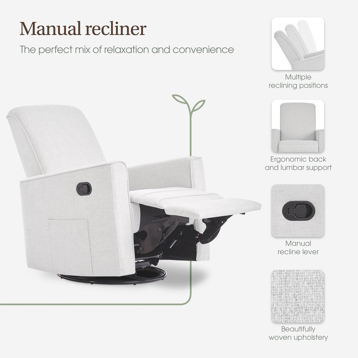 Upholstered Manual Glider Recliner O3874