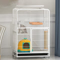 Large 3-Tier Metal Wire Cat Cage with Hammock and Casters C5529
