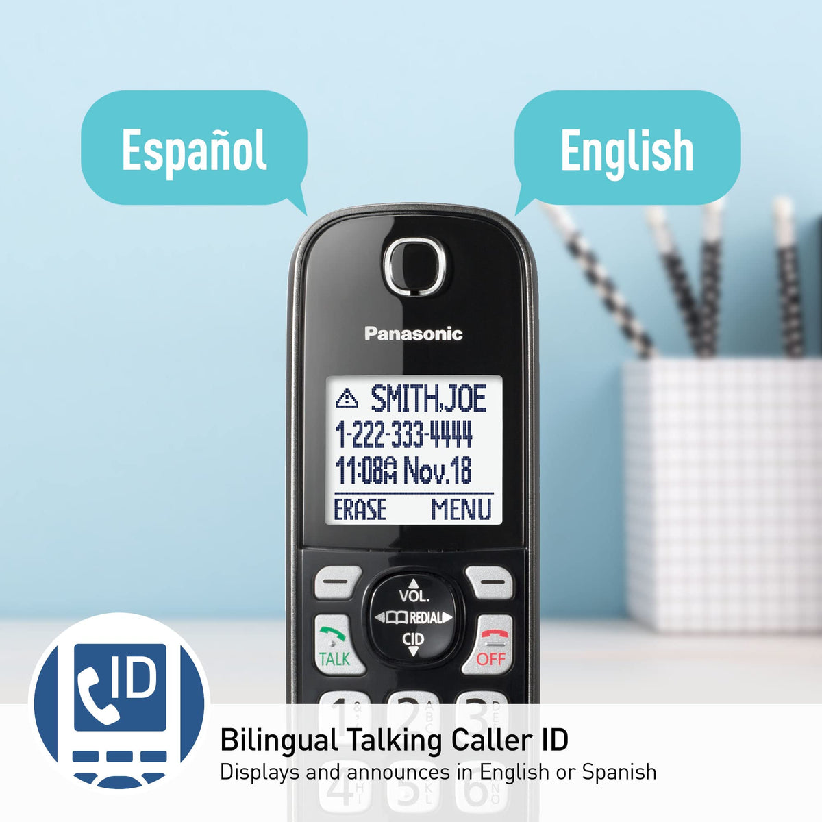 Cordless Phone with Answering Machine, 3 Handset D649261