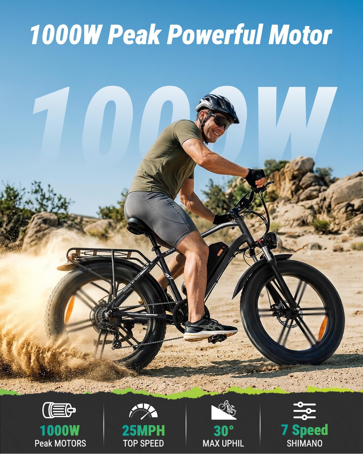 1000W Peak Electric Mountain Bike 48V 13Ah L878