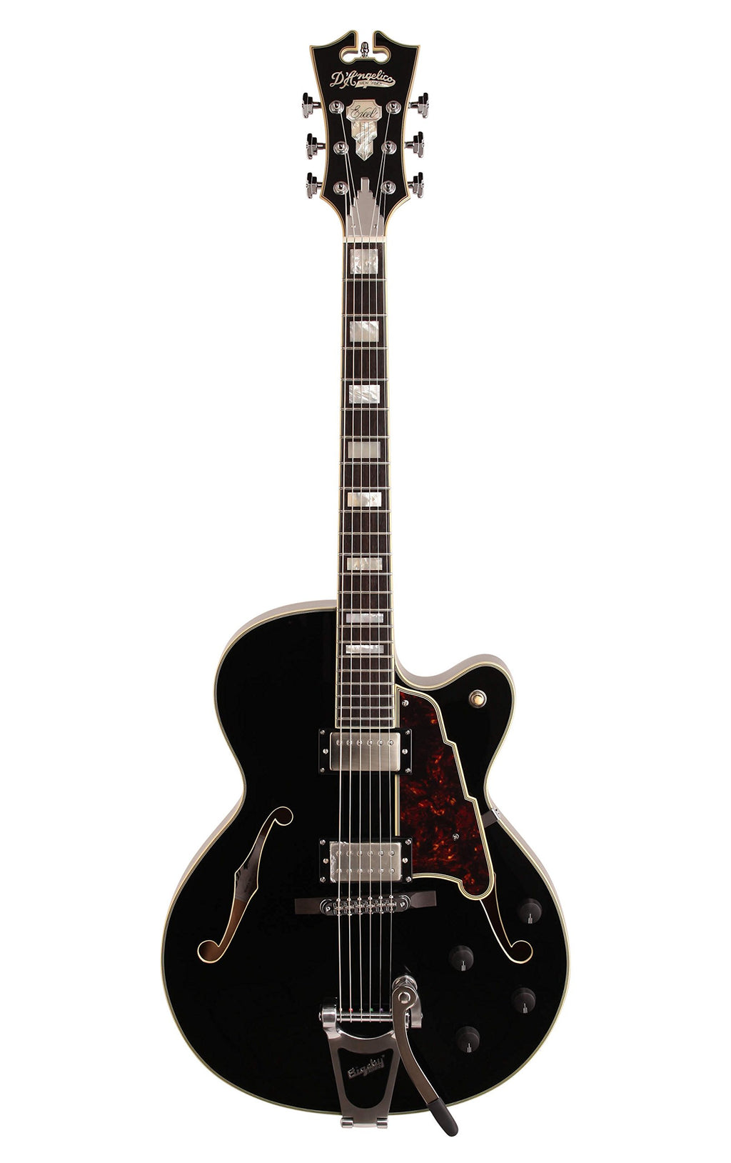 Black Archtop Hollowbody Electric Guitar U290826