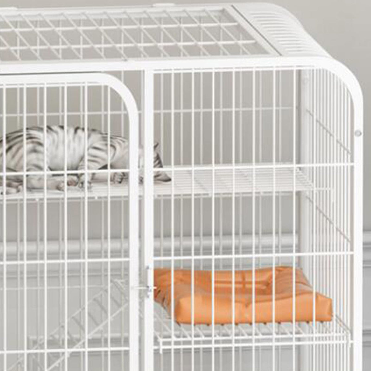 Large 3-Tier Metal Wire Cat Cage with Hammock and Casters C5529