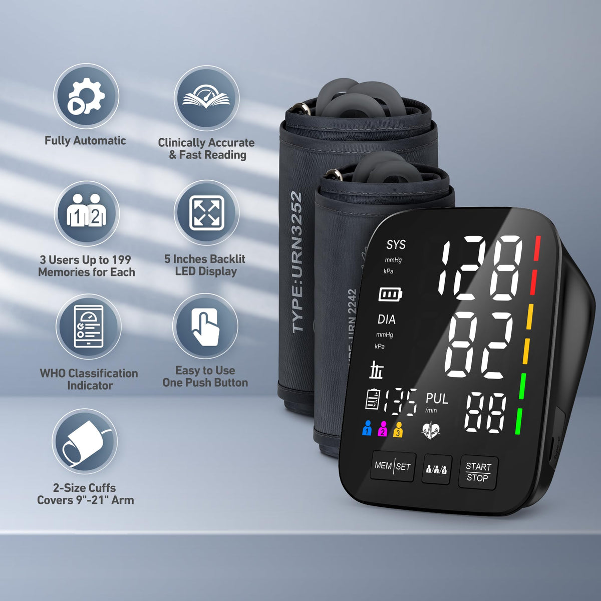 Blood Pressure Monitor with 2 Size Cuffs R969096