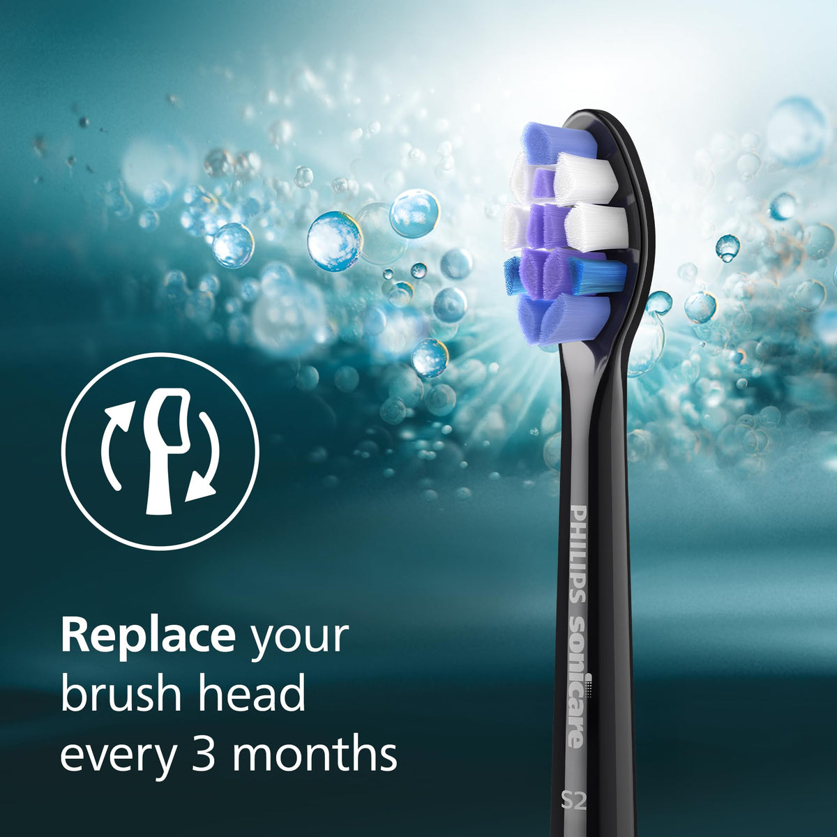 Black 2 Pack Replacement Electric Toothbrush Heads E3036